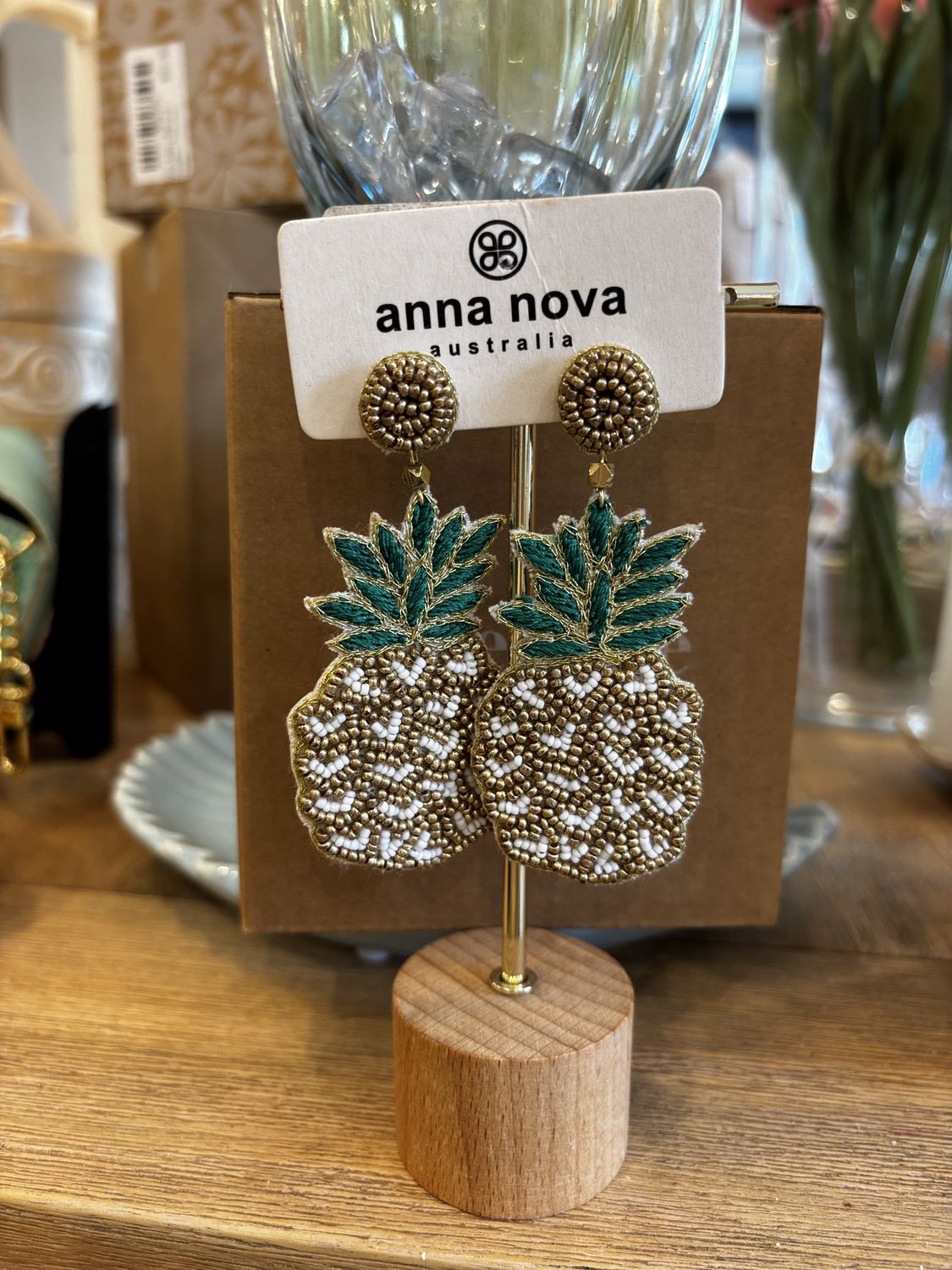 Beaded Earrings, Style: Pineapple