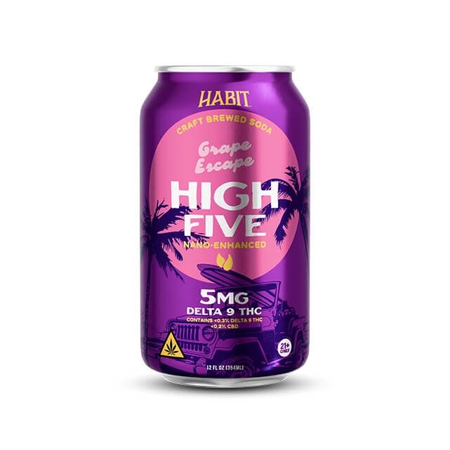 Grape Escape High Five | 5mg D9 THC Soda