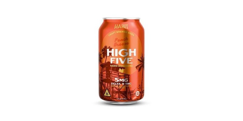 Peach Breeze High Five | 5mg D9 THC Soda
