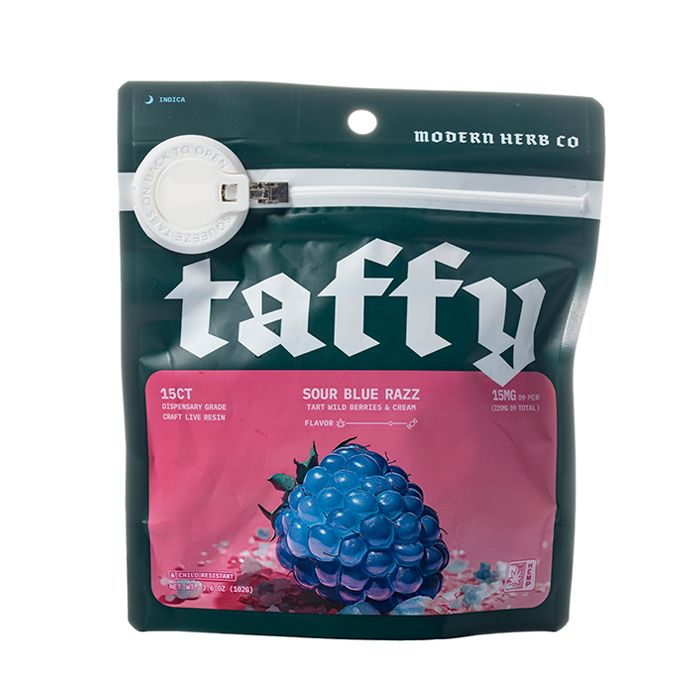 Sour Blue Razz Taffy - 225mg THC | 15ct
