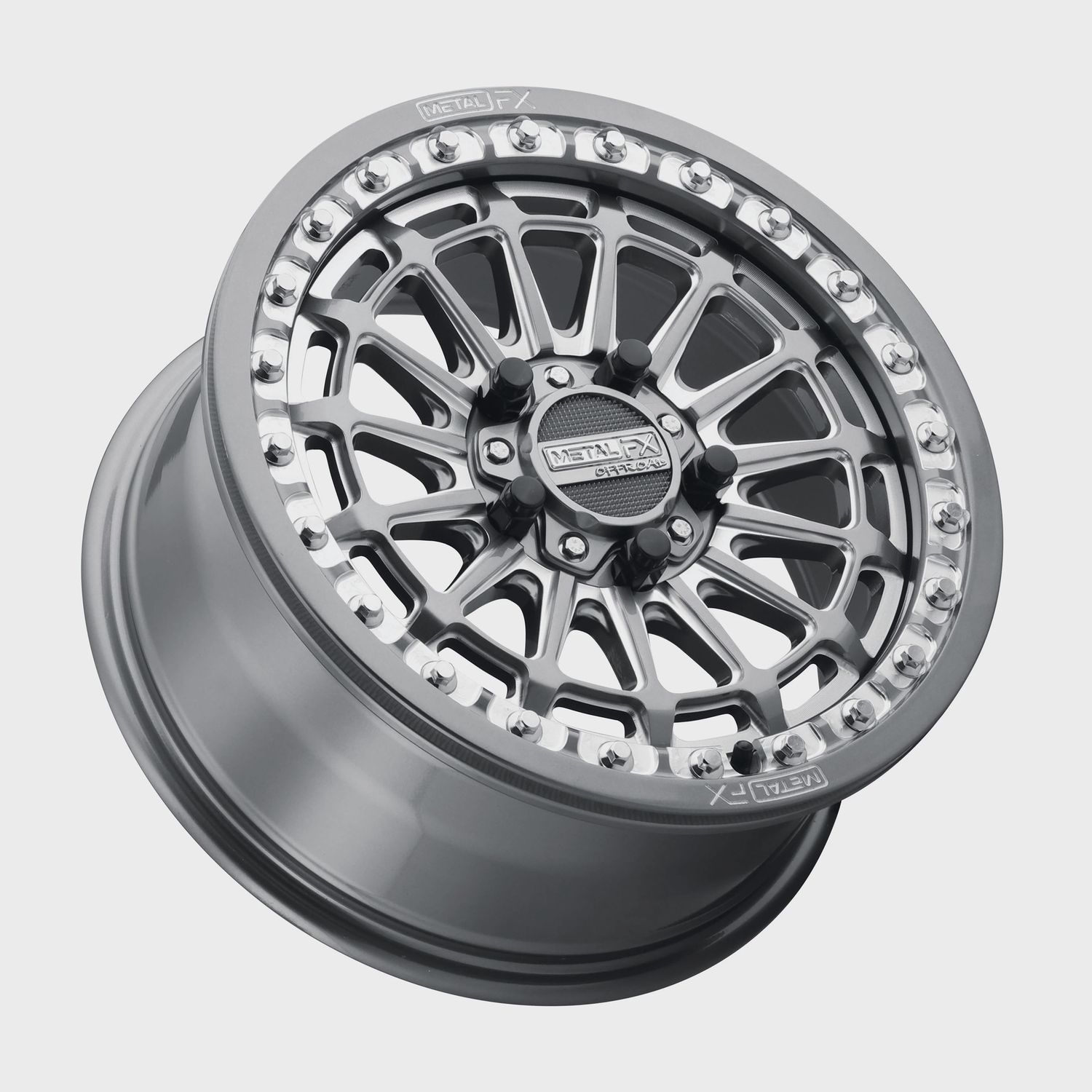 Delta R Beadlock | Gunmetal Contrast Cut, SIZE | OFFSET | BOLT PATTERN | SKU#: 15x7 | +38mm/5+2 | 5x4.5 | 78324 (Polaris 5-Lug / Segway Super Villain)
