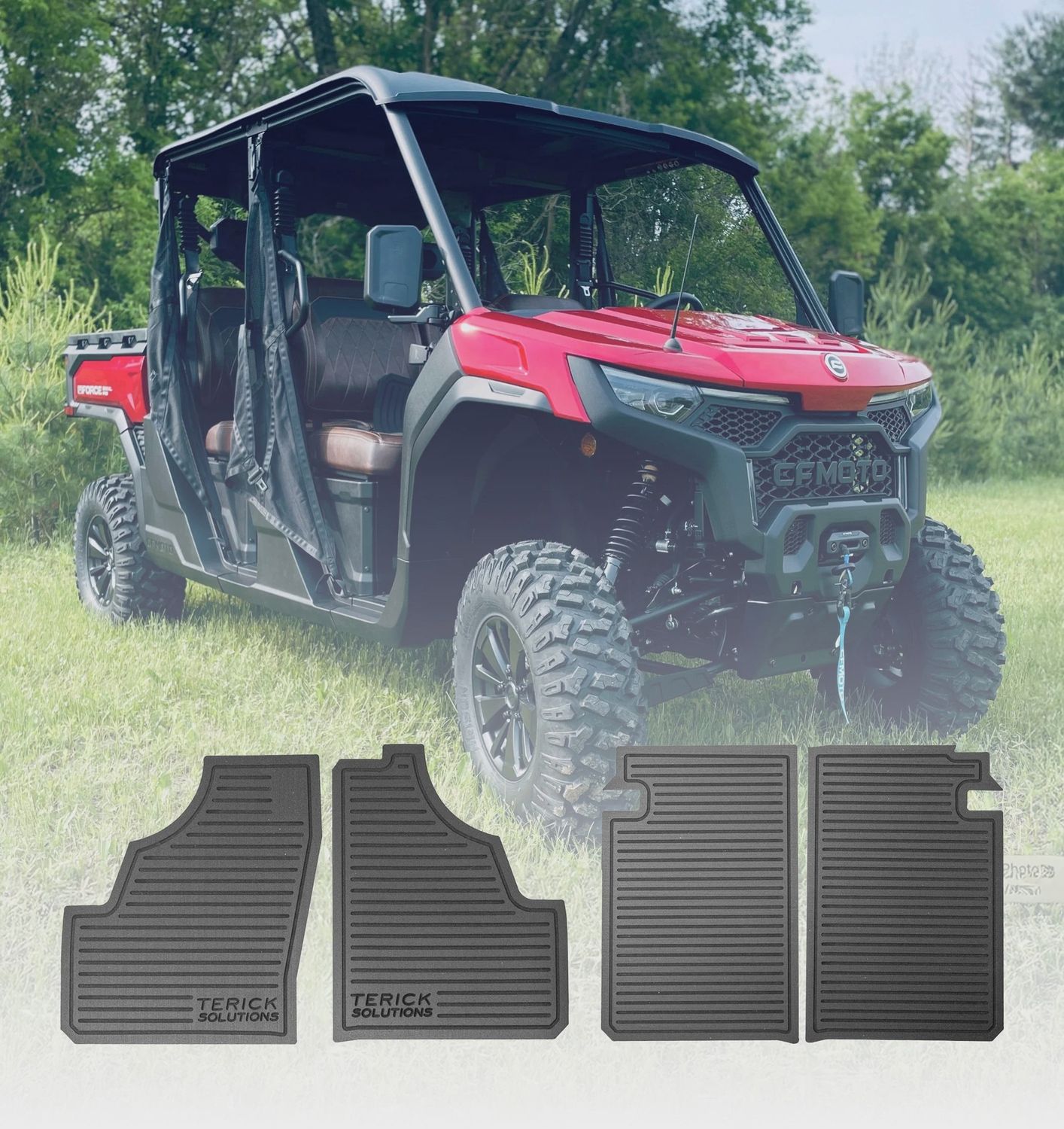 CFMOTO U10 XL PRO Rubber Floor Mats, Model: 4 Door 6 Seater