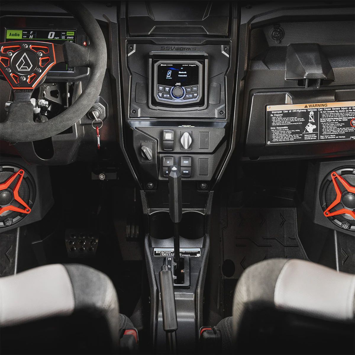 2020-2026 Kawasaki Teryx KRX1000 Dash Mount w/JVC KD-MR305BTS Mult-Media Receiver