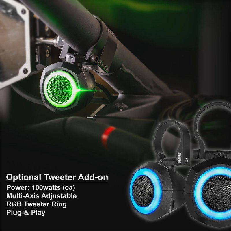 2024-2026 Can-Am® Maverick R, Phase-6 K-Spec 1650watt 6-Speaker Stereo System with Kicker Horns