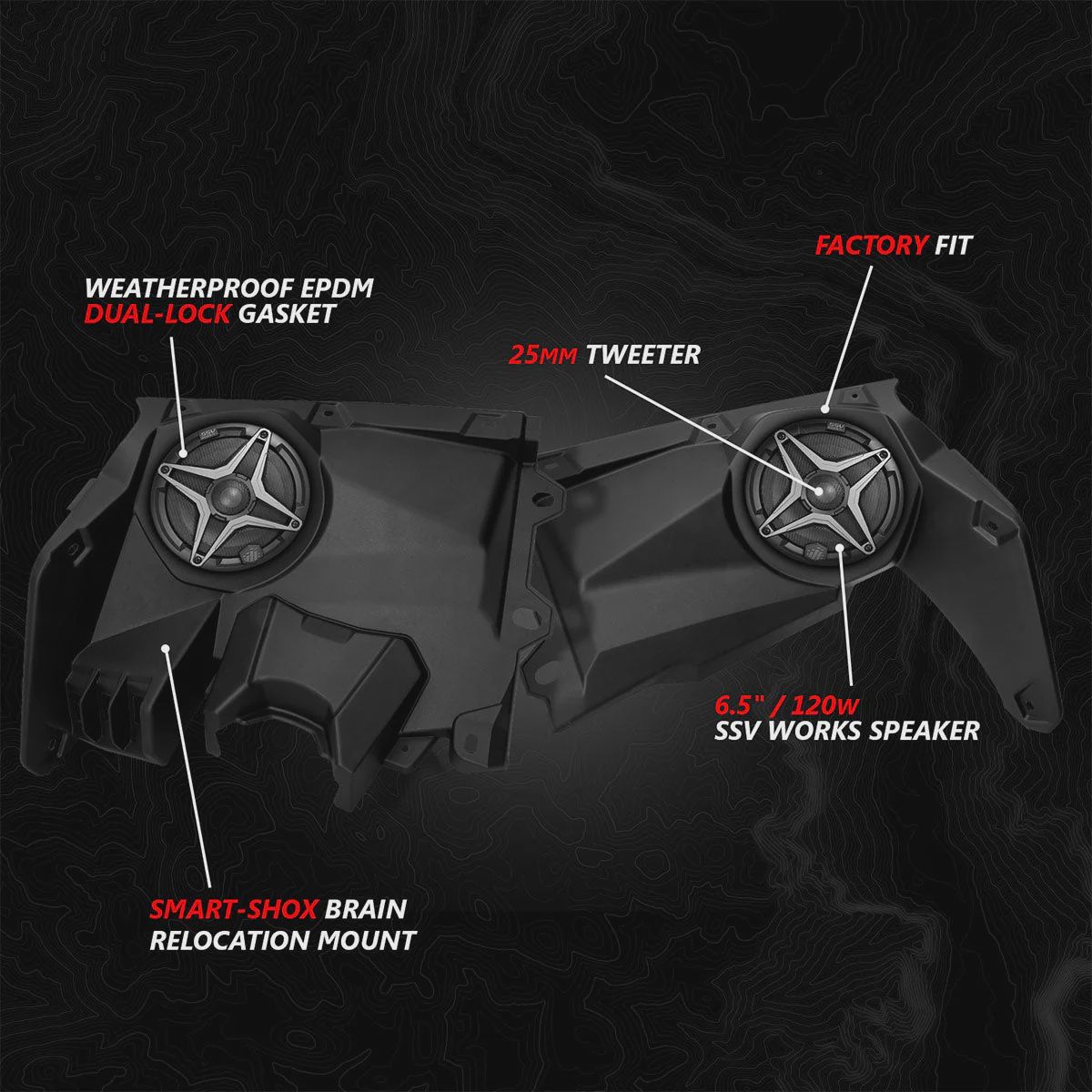 2017-2026 Can-Am® Maverick X3 Front-Dash 6.5&quot; Speaker-Panels