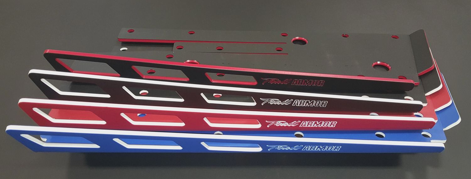 Trail Armor 2021 - 2025 Polaris Ranger XP 1000, Ranger XP Kinetic, Ranger 1000 Full Skids, Color: BLACK/RED/BLACK