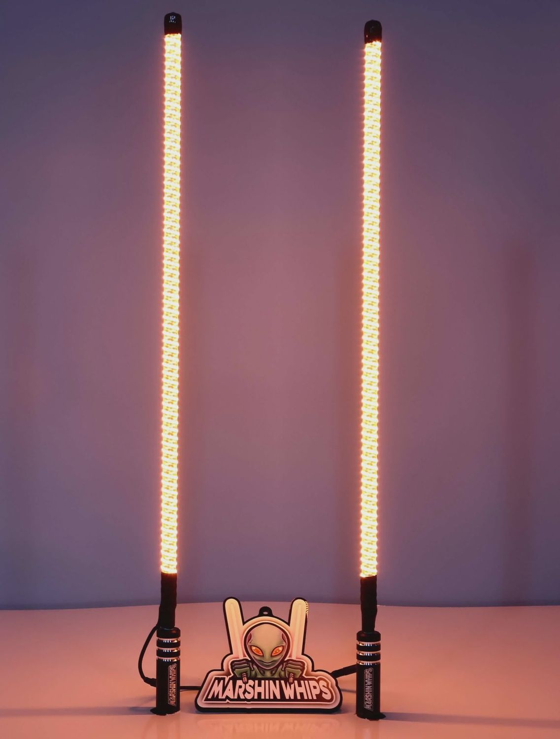 V2 Black Out LED Whip Set: The Ultimate Stealth, Size: 1 FT, Whip Color: Amber