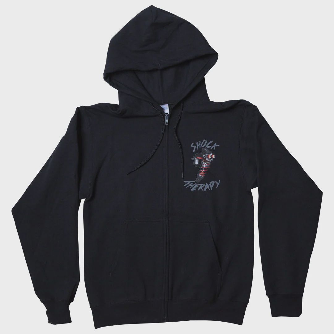 Zipper Hoodie, Color: Black, Size: 2XL