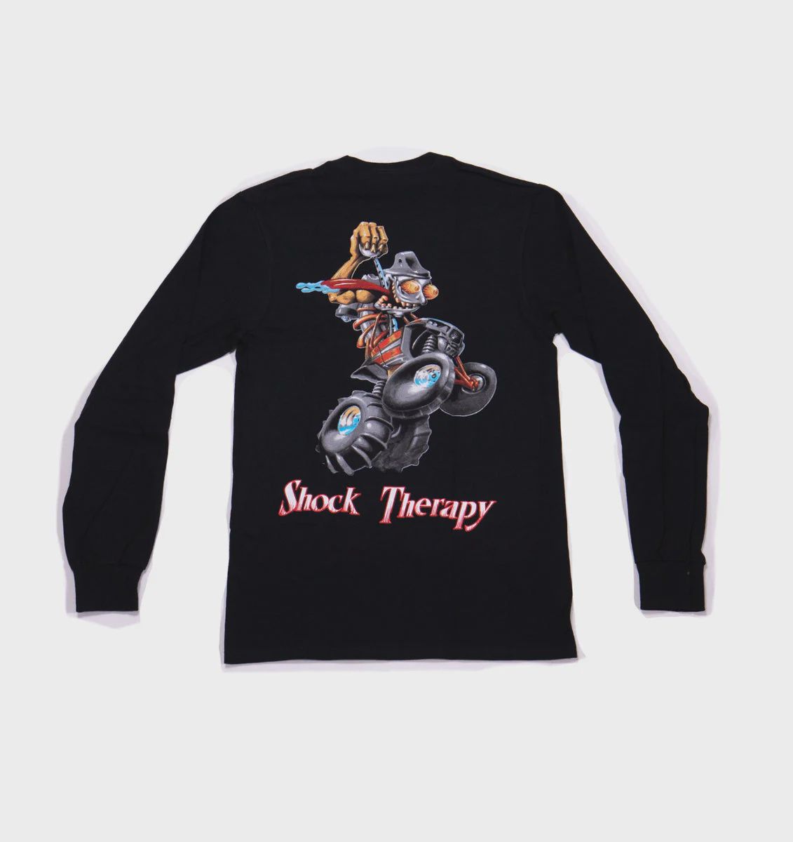 Men&#39;s T-Shirt - Shock Fink Logo, Color: Black, Size: 2XL, Style: Long Sleeve