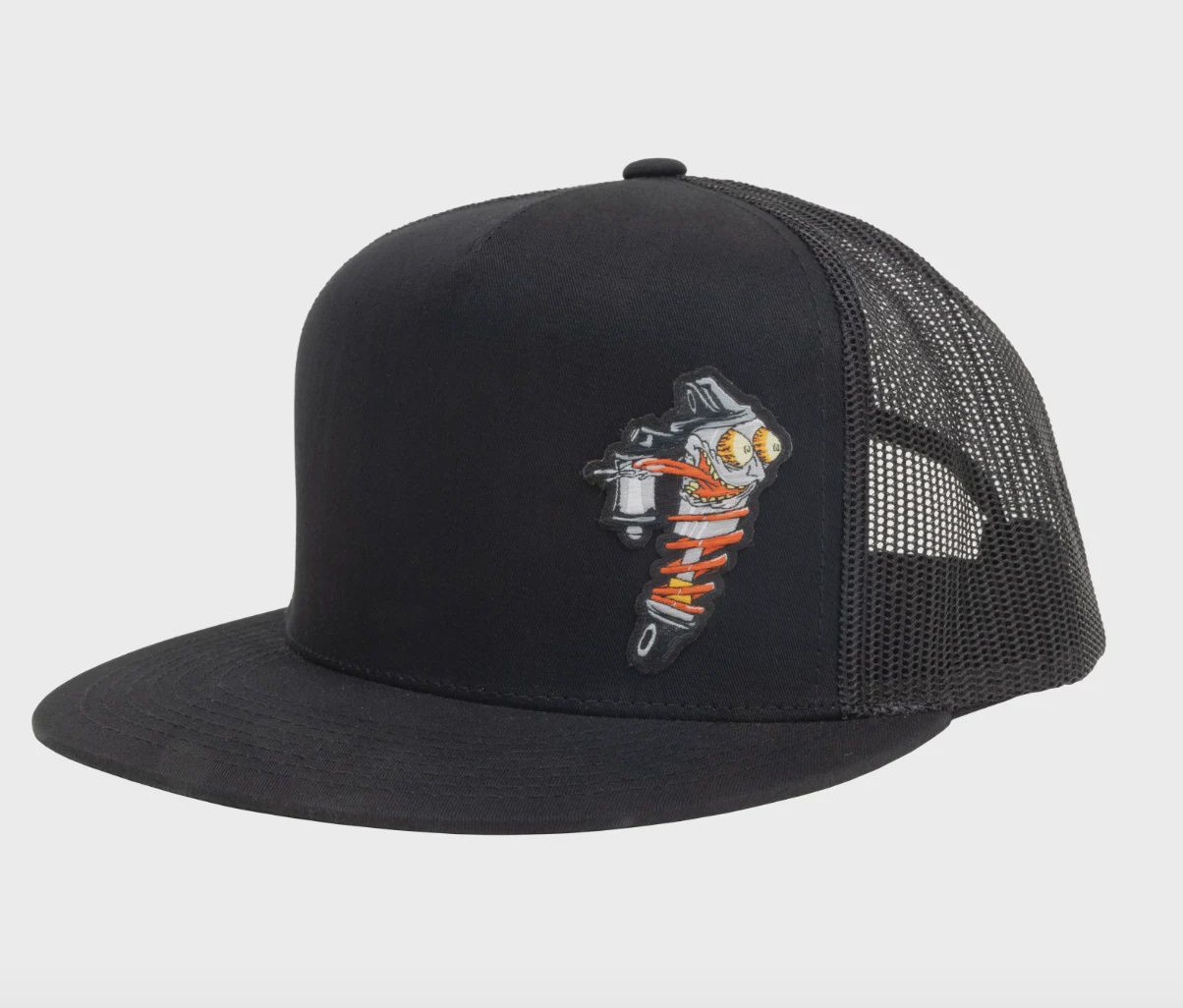 Flat Bill Shocky Snapback Hat, Color: Black