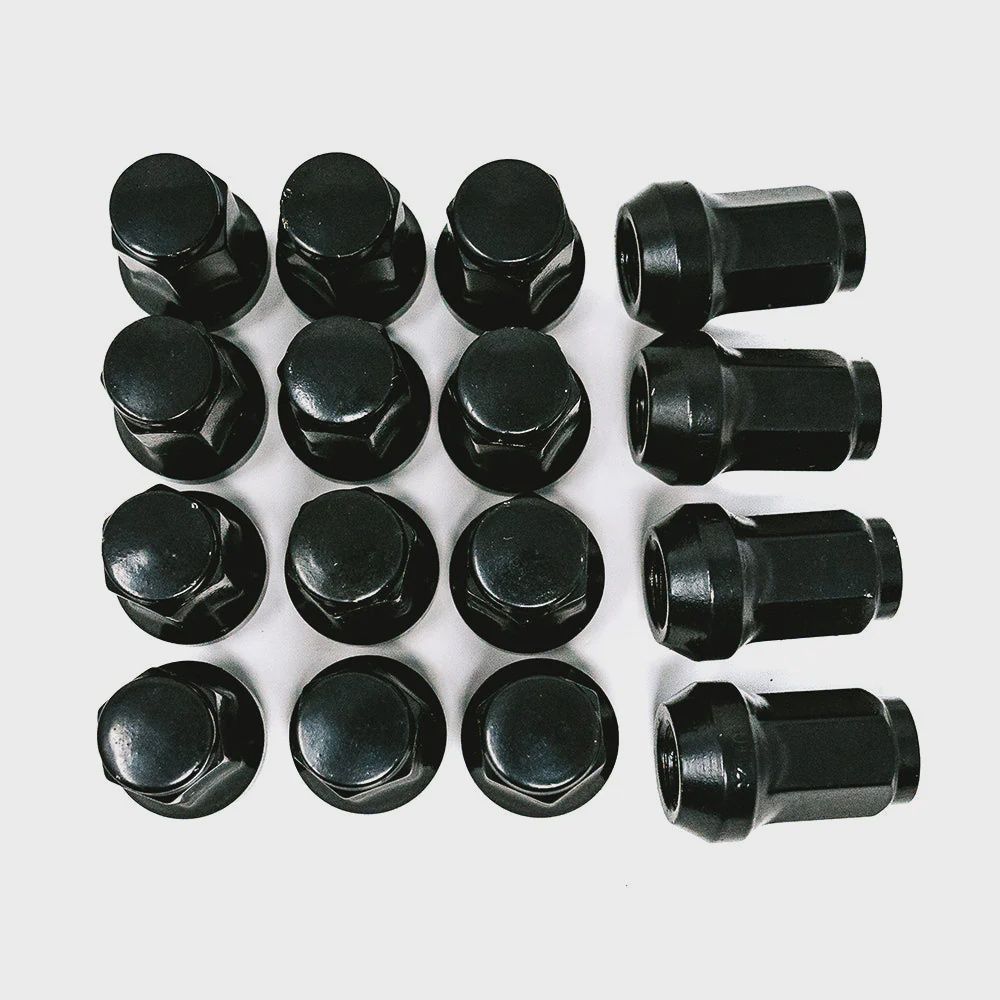 10x1.25 Lug Kit (4-Lug), Finish: Gloss Black, Type: Acorn