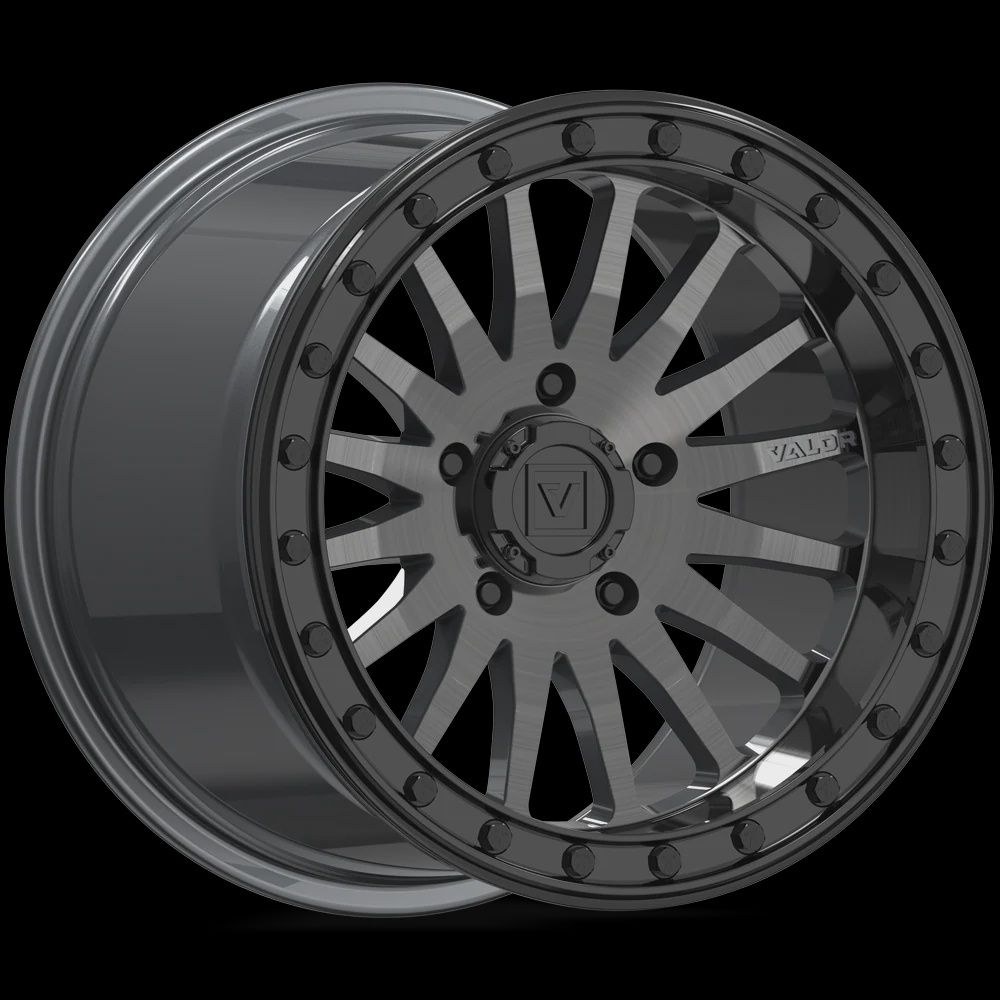 V06 Brushed Gunmetal UTV Beadlock, BOLT PATTERN: 5x114.3 (5x4.5), Offset: '+25mm (6+4), Size: 15x10