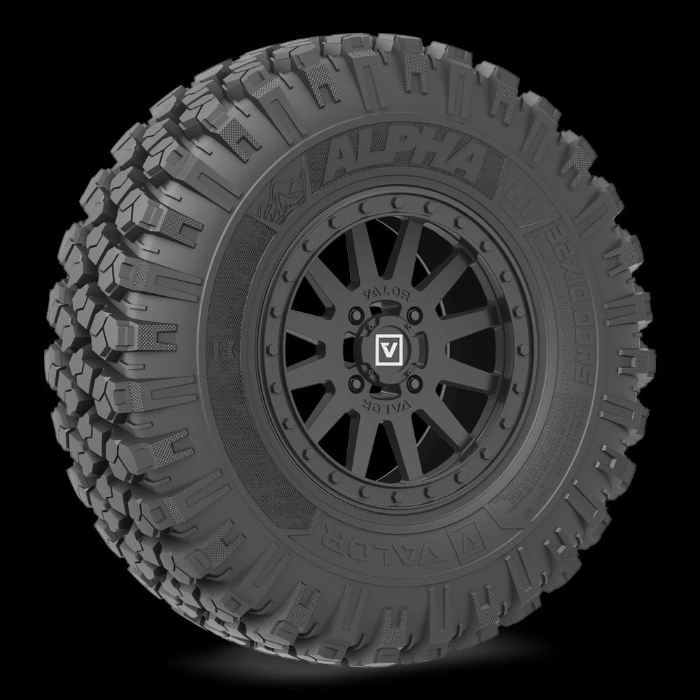 Alpha on 15x7 V05 SB, Alpha UTV Tire (Durometer Rating): 65 (H1), Alpha UTV Tire (Size): 32x10.00R15, V05 UTV Wheel (Bolt pattern): 4x137