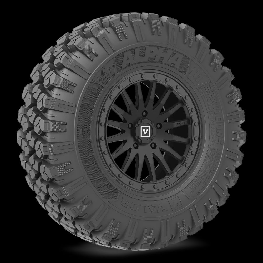 Alpha on 15x8 V06 SB, Alpha UTV Tire (Durometer Rating): 65 (H1), Alpha UTV Tire (Size): 32x10.00R15