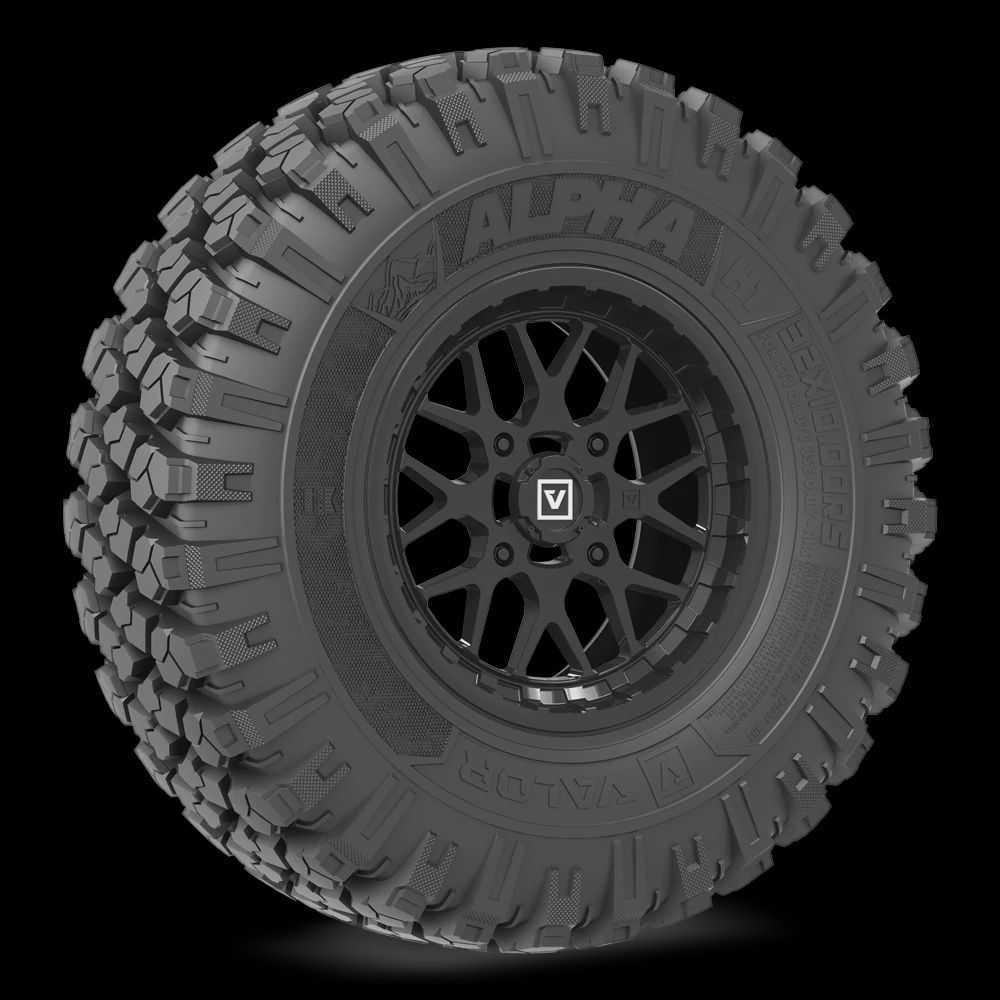 Alpha on 15x7 V03 GB, Alpha UTV Tire (Durometer Rating): 65 (H1), Alpha UTV Tire (Size): 32x10.00R15, V03 UTV Wheel (Bolt Pattern): 4x110