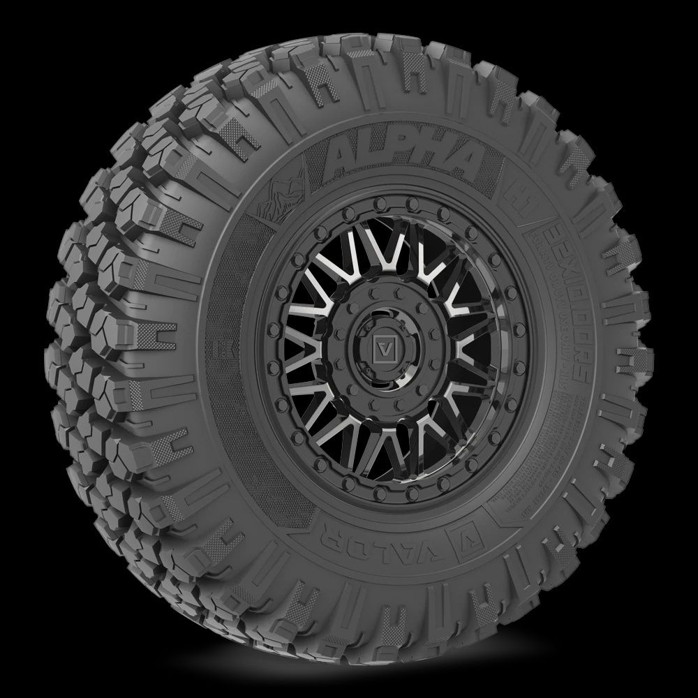 Alpha on 15x7 V08 DT, Alpha UTV Tire (Durometer Rating): 65 (H1), Alpha UTV Tire (Size): 32x10.00R15