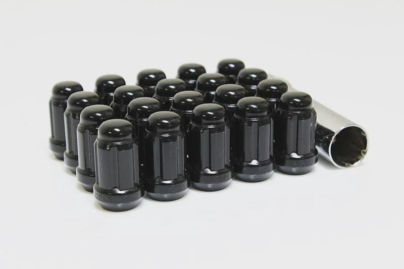 12x1.25 Lug Kit (5-Lug), Finish: Gloss Black, Type: Spline