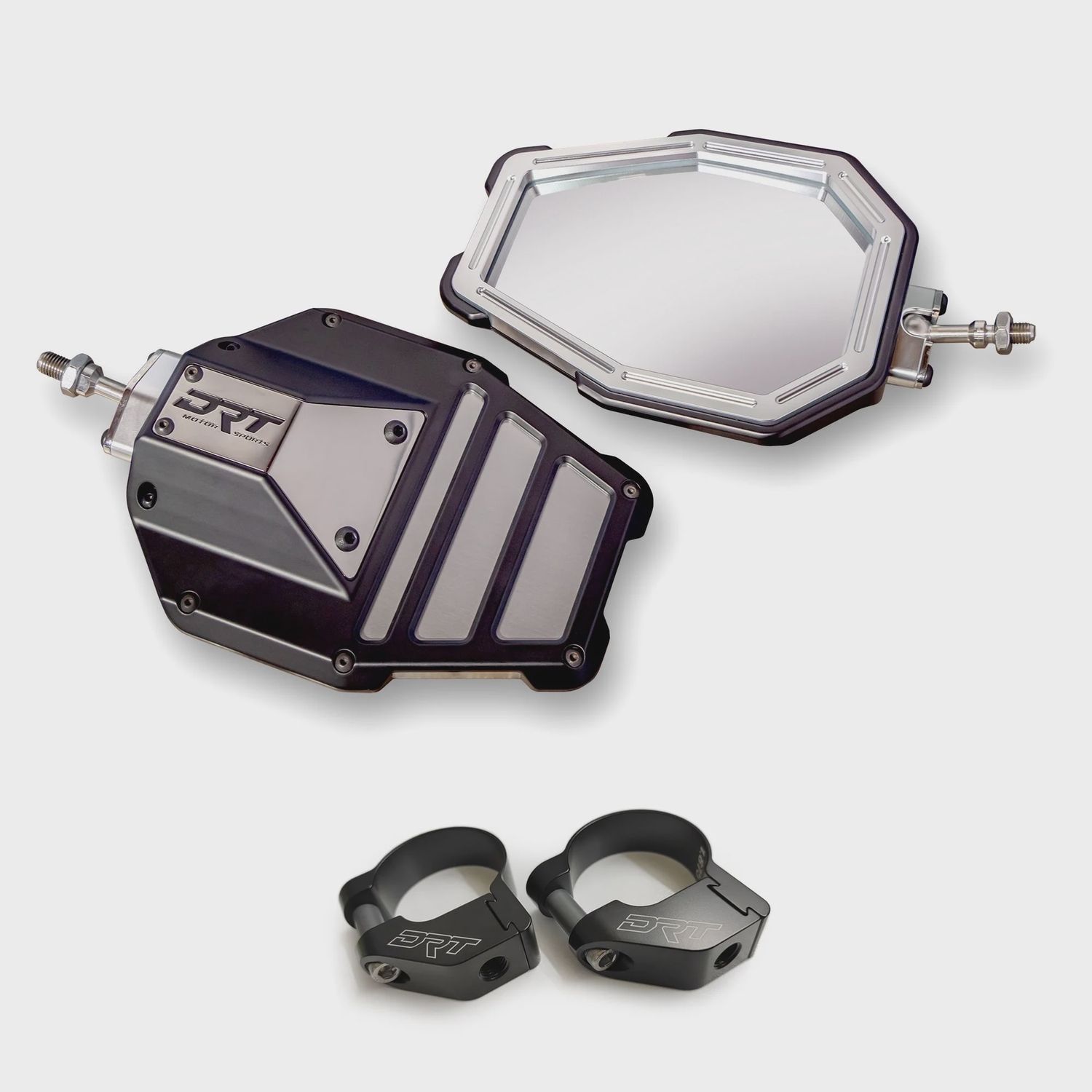 DRT Billet Aluminum Tactical Convex Side Mirror Set, Size: DRT Motorsports Tactical Convex Side Mirror Set - 1.500&quot; Clamps