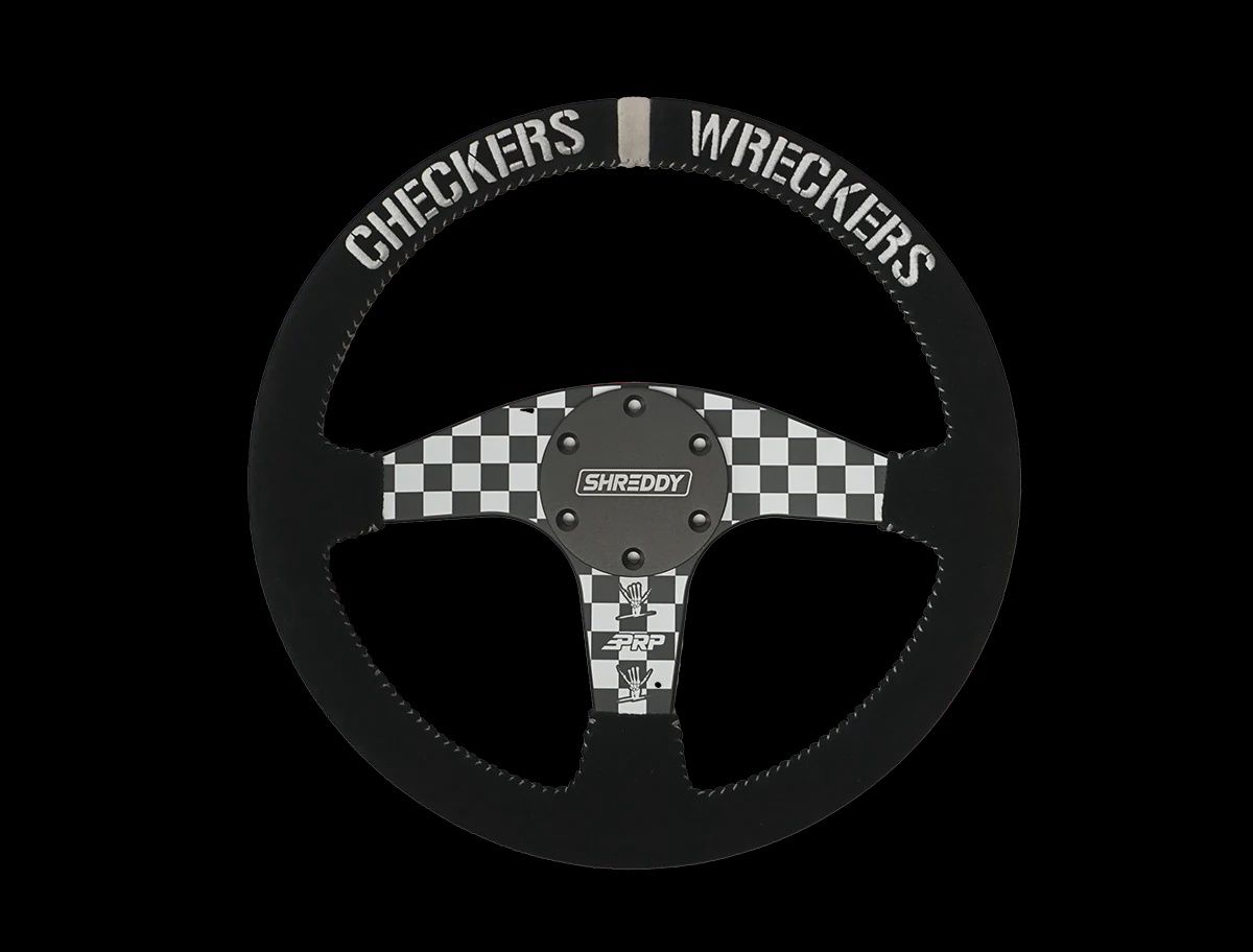 PRP X SHREDDY CHECKERED STEERING WHEEL, FLAT