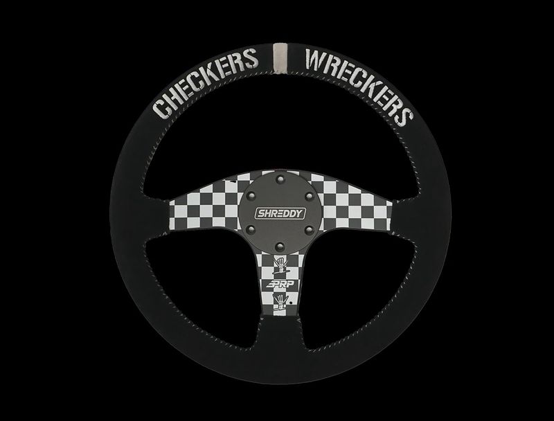 PRP X SHREDDY CHECKERED STEERING WHEEL, FLAT