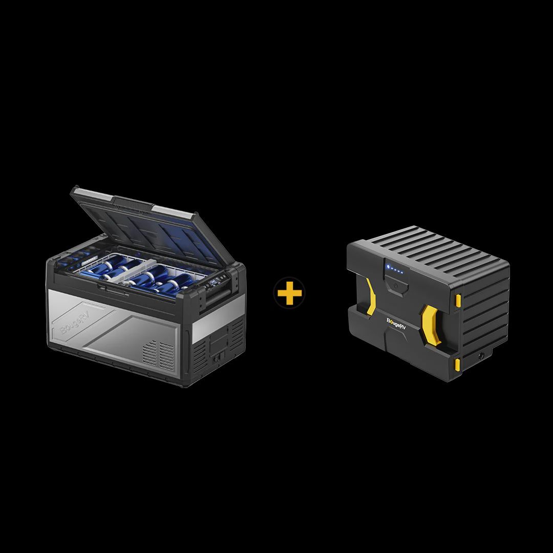 Rocky 41QT Dual Zone 12V Portable Fridge, Select option: Fridge + Battery