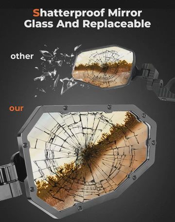 UTV Aluminum Side Mirrors for Can Am Maverick R