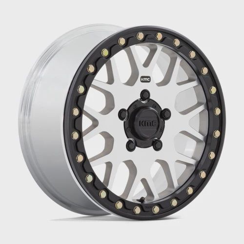 KMC Grenade Beadlock Wheel, BOLT PATTERN: 4x137, Color: Machined, Width: 6"