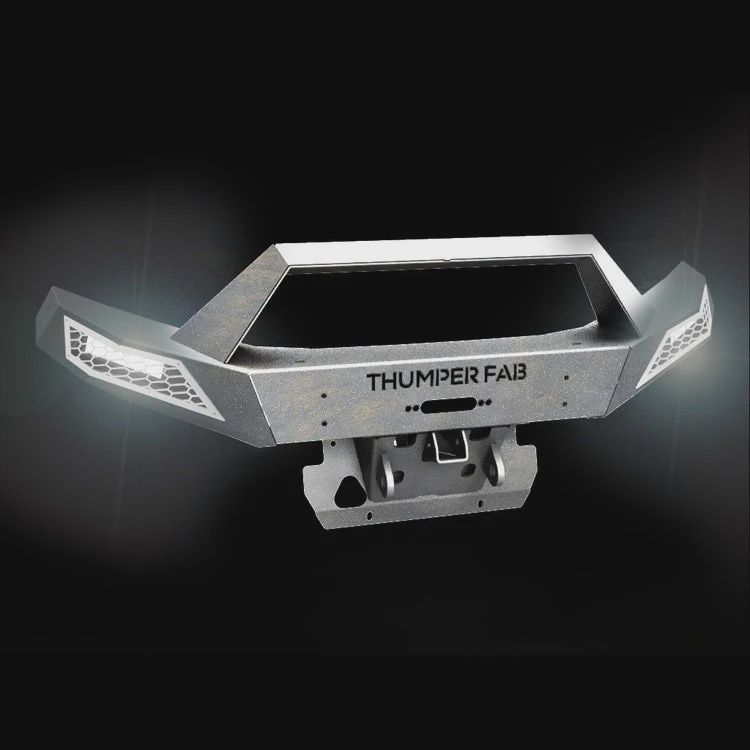 Polaris Ranger 1000 Front Winch Bumper With Light Kit Black Gray Accent Panels Thumper Fab