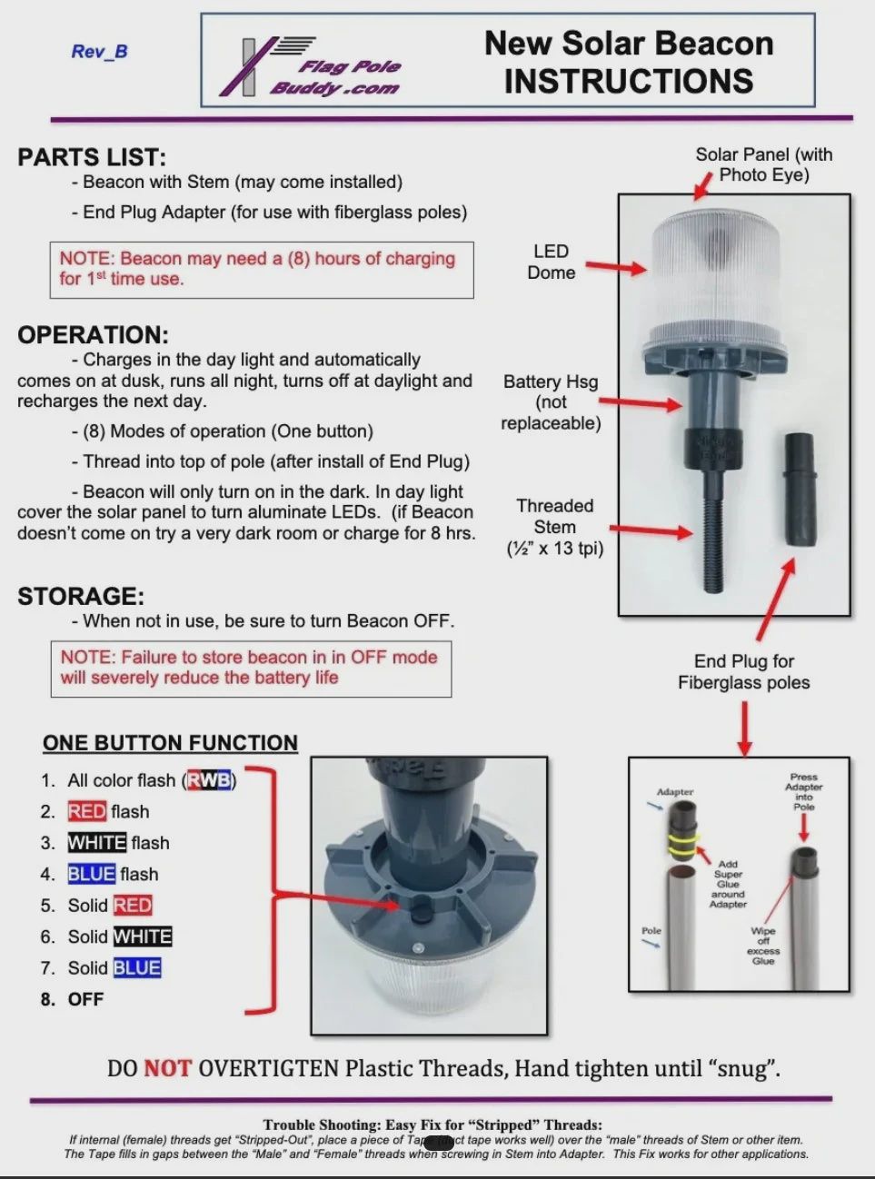 Red, White, Blue Solar Beacon
