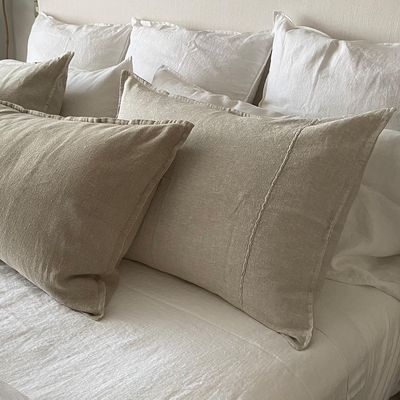 Stitch Pillow Cover – Natural Sand