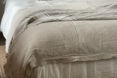 Stitch Bed Runner Duvet Cover – Natural Sand