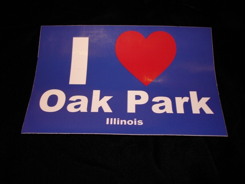 Bumper sticker, &quot;I &#39;Heart&#39; Oak Park&quot;