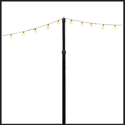 The POLE-String Light Pole - EZ 10 Minute Ground Mount Package