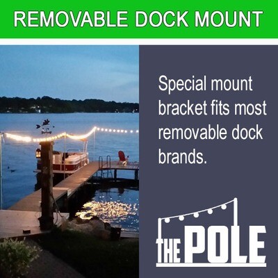 The POLE-String Light Pole: Dock/Pier Mount Package
