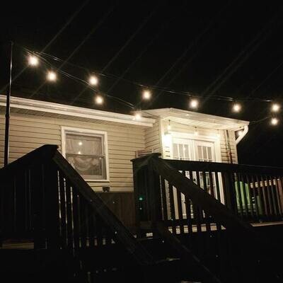 The POLE-String Light Pole: Deck/Patio "Bolt Down" Mount Package