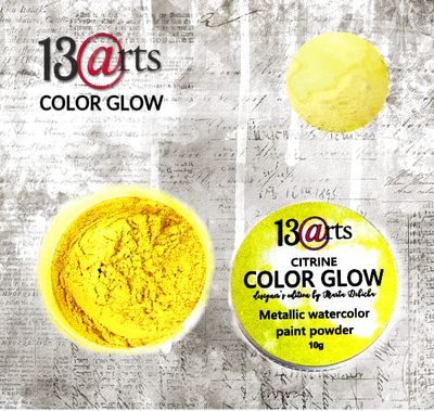 LIQUIDATION!!! 13 Arts - Poudre colorante métallisée Color Glow «Citrine» (le prix indiqué est déjà réduit de 40%)