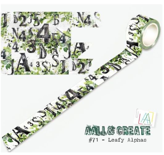 AALL &amp; CREATE - Washi Tape «Leafy Alphas» #71