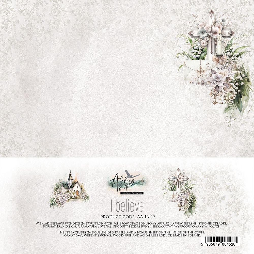 Alchemy Of Art - Papier «I Believe» 24 pages recto-verso 6" X 6"