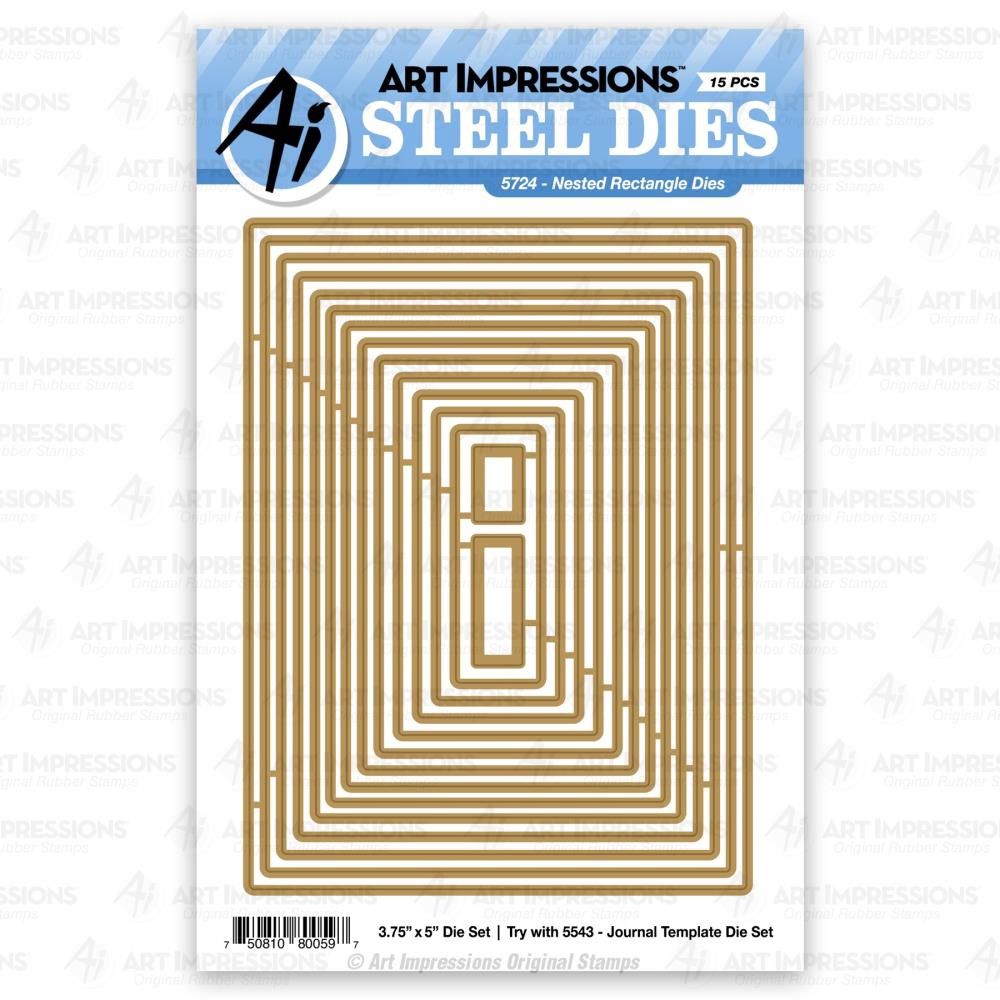 Art Impressions - Dies modèle «Nested Rectangle» 15 pièces
