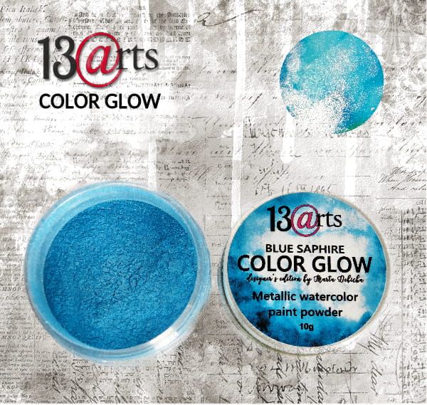 LIQUIDATION!!! 13 Arts - Poudre colorante métallisée Color Glow «Blue Saphire» (le prix indiqué est déjà réduit de 40%)