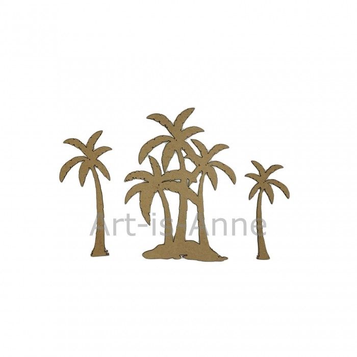 Art-Is-Anne - Chipboard «Palmiers» 3 pièces