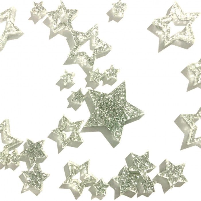 Art-Is-Anne créative - Acrylique «Mini étoile argent paillette»