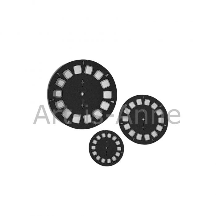 Art-Is-Anne - Chipboard «View Master Vintage» NOIR 3 pièces