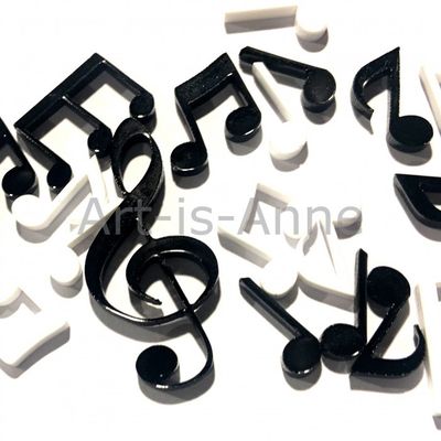 Art-Is-Anne créative - Acrylique «Mini notes de musique»