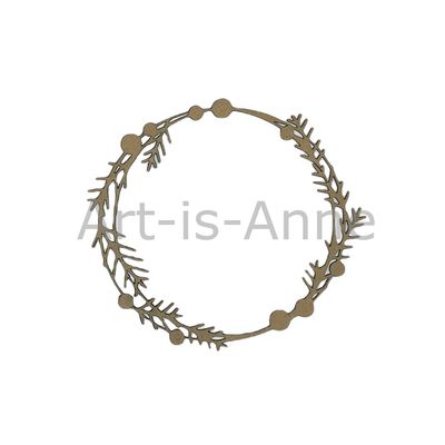 Art-Is-Anne - Chipboard «Couronne de pin et de baies»
