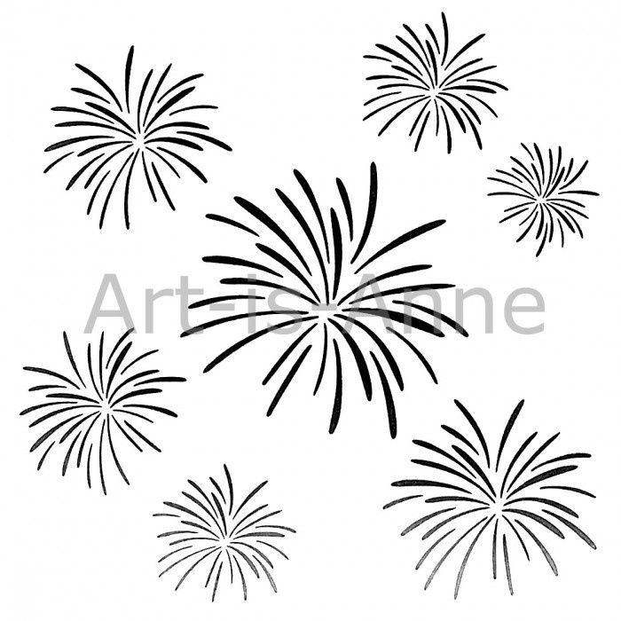 Art-is-Anne créative - Stencil 12" X 12" «Feux d'artifice»