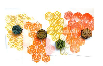 ArtFoamies - Étampe en mousse «Mini Hex» 4 pièces