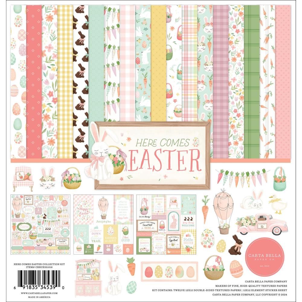Carta Bella - Papier 12" X 12" «Here comes Easter» 12 feuilles