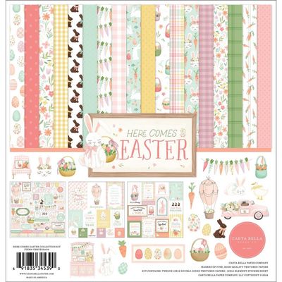 LIQUIDATION!!! Carta Bella - Papier 12" X 12" «Here comes Easter» (Le prix indiqué est déjèa réduit de 40%)