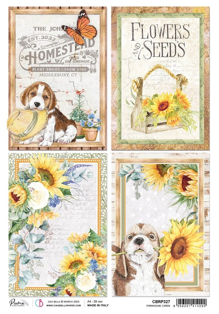 Ciao Bella - Papier de riz «Farmhouse cards» 8.5" X 11"
